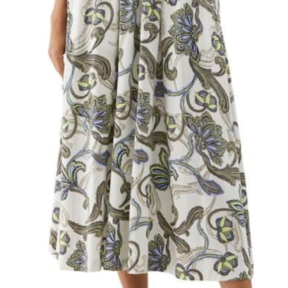 Ella Paisley Crop Top and Skirt Set - Green, Blue, Black on White - Picture 8 of 12